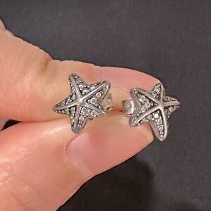 Pandora Starfish Silver Earrings